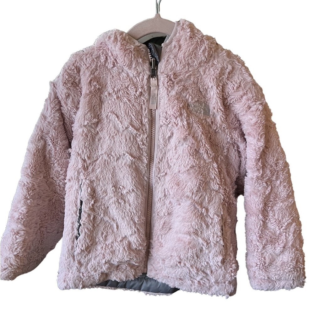 The North Face Kids Plush Hooded Puffer Jacket in Pale Pink